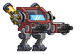 Metralhadora de Barragem de Mecha em um mecha completo