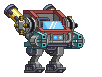 Braço de Mecha de Rifle Duplo em um mecha completo
