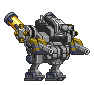 Corpo de Mech XM9 Tremor em um mecha completo