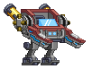 Braço de Mecha de Rifle de Energia em um mecha completo