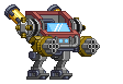 Braço de Mecha Metralhadora Gatling em um mecha completo