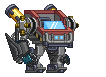Braço com Feixe Rho Ronin XS em um mecha completo