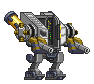 Corpo de Mecha Bruto III em um mecha completo