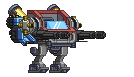 Metralhadora de Plasma Tempestade de Cometas em um mecha completo
