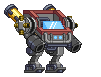 Braço de Lançador de Fragmentos em um mecha completo