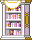 Cena de Estante de Livros Fofa Acentuada