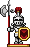Cena de Armadura de Exibição Armada